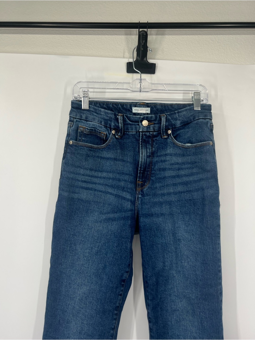 Good American High Rise Cropped Mini Bootcut Jeans - Picture 2 of 7